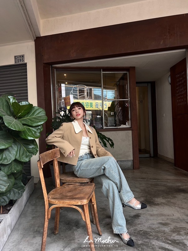 復古撞色短版西裝外套(闆娘.花花清單)